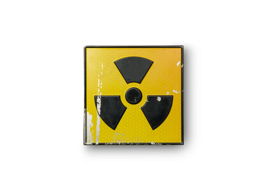 radioactive sign on yellow background