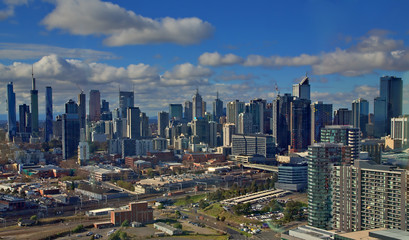 Skyline of Melbourne, Australia, seen from Docklands