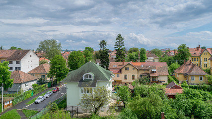 Fototapeta na wymiar Residential area in Sibiu, Romania, May 2017
