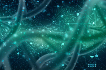 3d render of dna structure, abstract background