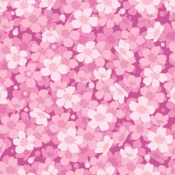 Sakura Cluster Seamless Pattern