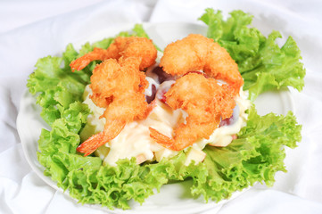 prawns fried with cream sauce