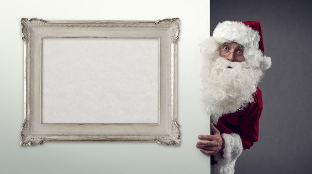 Santa Claus and decorative frame