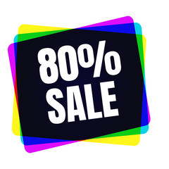 Special offer sale tag. Discount symbol retail. Colorful sticker sign price isolated from white background. Label in modern graphic style vector illustration for black friday or bargain sale.