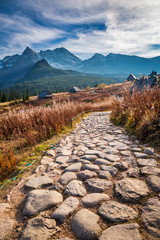 Stunning path to the mountain valley in Tatras in Poland - obrazy, fototapety, plakaty