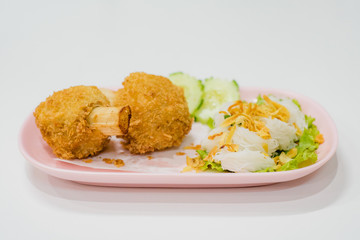Fried Shrimp with Sugar Cane  with Chinese noodles, Vietnam food, Thai food