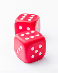 red dice isolated on white background