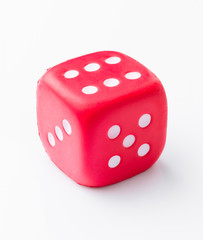 red dice isolated on white background