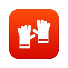 Obraz premium Rubber gloves icon digital red