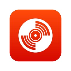 Gramophone vinyl LP record icon digital red