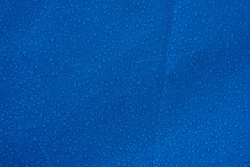 texture tent blue ,Water drop on fabric, background