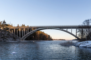 Obraz na płótnie Canvas View of bridge in south Finland.