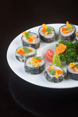 japanese cuisine. sushi on the background