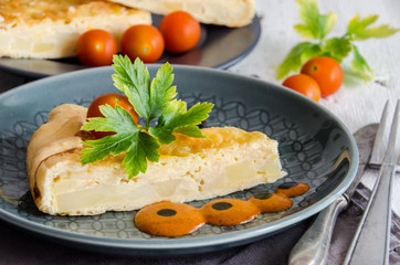 Spanish omelette with potato and egg