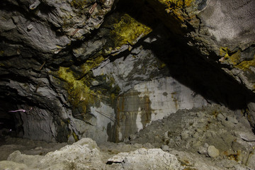 Underground mine shaft copper ore tunnel gallery