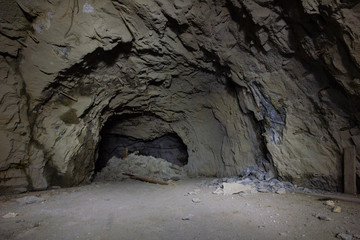 Underground mine shaft copper ore tunnel gallery