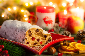 Traditional  Christmas Stollen.