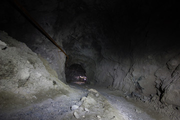Underground mine shaft copper ore tunnel gallery
