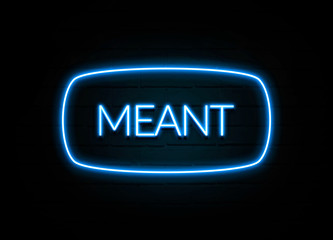 Meant  - colorful Neon Sign on brickwall