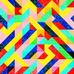 Fun Fashion Geometric Pop Art 1980 Style Pattern