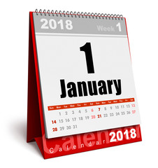 January 2018 New Year calendar