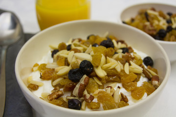 bol de fruits et fromage blanc
