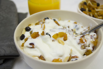 bol de fruits et fromage blanc
