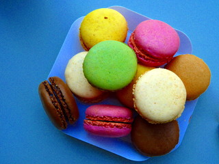 Cake macaron or macaroon different types and colors