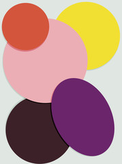 Colorful abstract geometric background. Shapes and rounds of different size and color. Vector illustration.