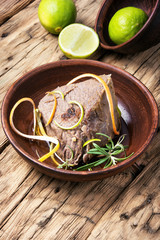 Beef meat with lime