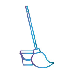 mop and bucket  icon over white background vector illustration