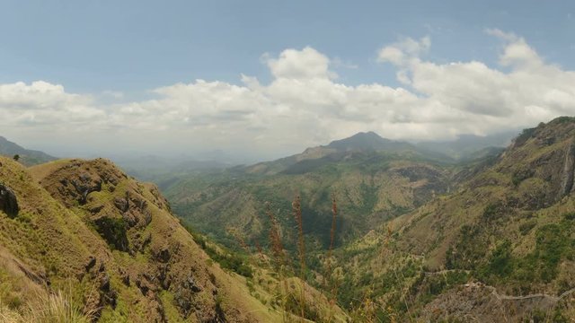 Panorama on Ella gap, hill country, travel destination in Sri Lanka 