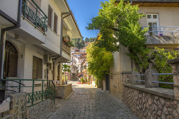 Fototapeta na wymiar Ohrid, Macedonia - street in old town