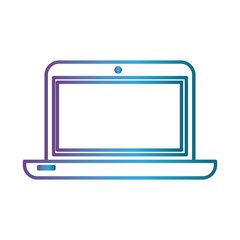 laptop computer icon over white background vector illustration