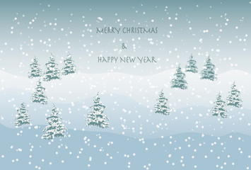 Snowy landscape greeting image