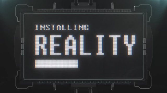retro videogame reality text on futuristic tv glitch interference screen animation seamless loop ... New quality universal vintage techno motion dynamic background colorful joyful cool video
