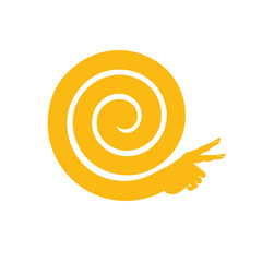 Flat design icon snail. Snail icon.