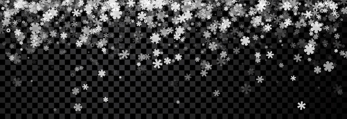 Black winter banner with snowflakes.