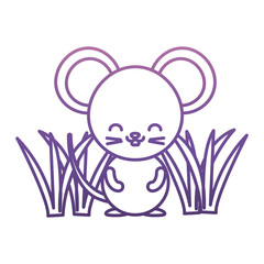 cute mouse icon over white background vector illustration