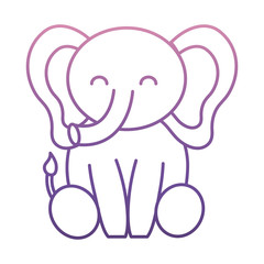 cute elephant icon over white background vector illustration