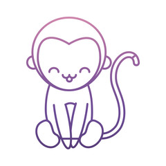 cute monkey icon over white background vector illustration