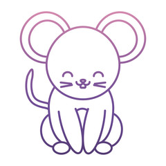 Obraz premium cute mouse icon over white background vector illustration