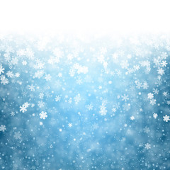 Blue winter background with snowflakes.