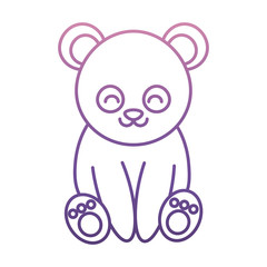 cute panda bear icon over white background vector illustration