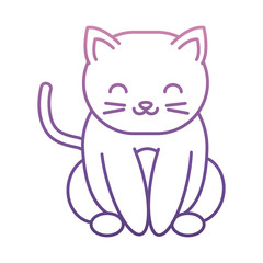 cute cat icon over white background vector illustration