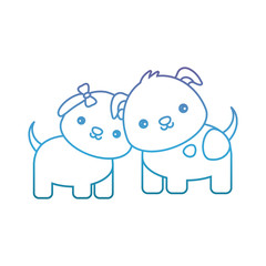 Obraz na płótnie Canvas cute couple of dogs icon over white background vector illustration