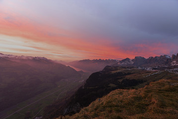Fototapeta premium Lovely sunset in switzerland above the Lake