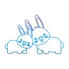 cute rabbits icon over white background vector illustration