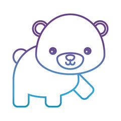 cute bear icon over white background vector illustration