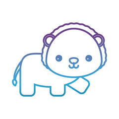 cute lion icon over white background vector illustration